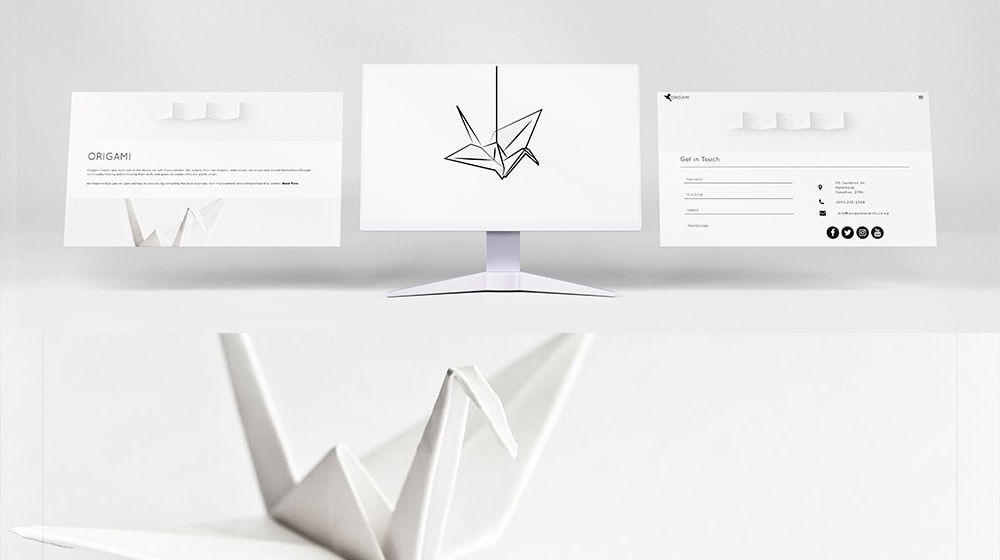 Origami Website Desktop Design